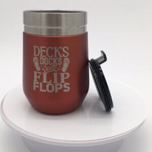 Stanley 10 oz. Go Everyday Wine Tumbler Engraved with Decks Docks Flip Flops